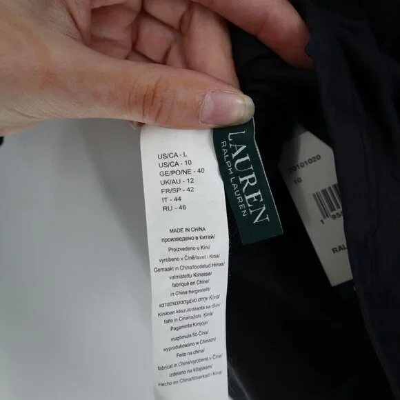 Lauren Ralph Lauren Ruffle Underwire Tankini Top Women 10 Black Swim Resort Pool - Picture 4 of 13